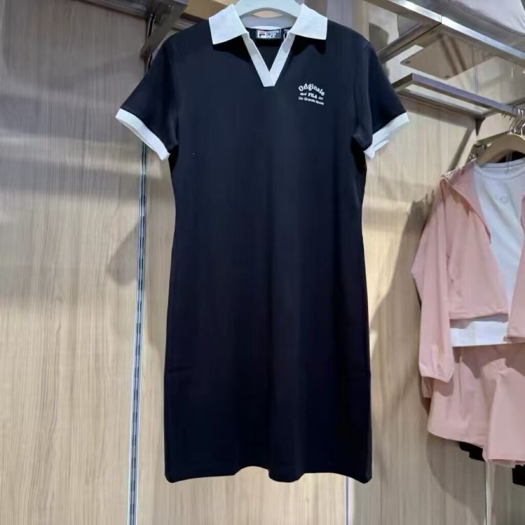 简约通勤基础POLO针织连衣裙