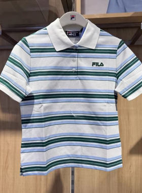 斐乐fila正品25夏秋款女装休闲运动针织短袖T恤POLO衫F11W539108F
