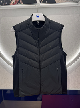 FILA斐乐2025年冬款男装运动鹅绒立领保暖羽绒马甲背心A11M441903