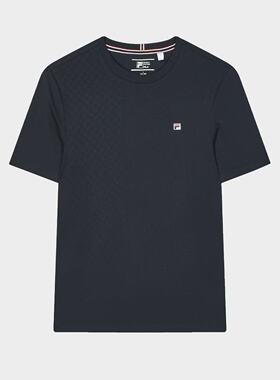 FILA斐乐 男子针织短袖衫休闲简约基础圆领T恤F11M421119