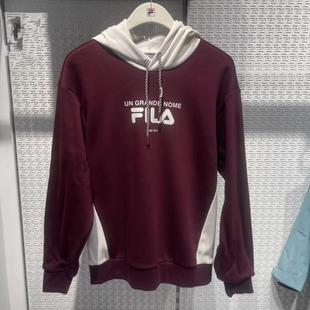 休闲运动针织连帽套头衫 男装 卫衣F11M449203 24冬新款 斐乐Fila正品