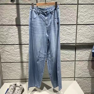 FILA斐乐潮牌女装2026夏季新款宽松运动休闲牛仔裤裤子T11W622801