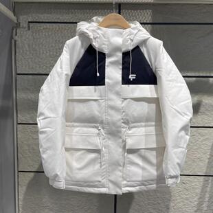 斐乐Fila潮牌正品24冬新款女装运动宽松中长连帽羽绒服T11W445905