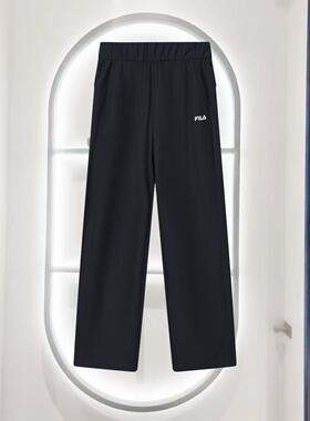 FILA斐乐 女士长裤25冬新款时尚休闲宽松坑条直筒裤F61W543601FNV