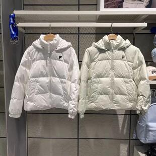 FILA斐乐潮牌2025年冬新款女装宽松运动连帽保暖羽绒服T11W445907