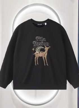 FILA斐乐2025年秋季新款男子运动休闲针织套头卫衣T11U432203