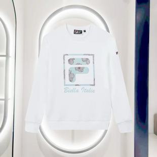 FILA斐乐2025年冬季 女子休闲针织套头圆领卫衣F51W538299A 新款