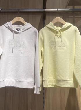 FILA斐乐2025年春新款女装运动休闲连帽套头针织卫衣F11W513210F