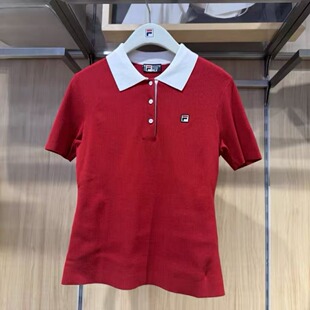 FILA斐乐2026年春夏新款女装修身运动休闲短袖编织衫F11W628411