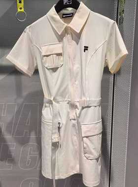 FILA斐乐潮牌女装2025年夏新款潮流运动时尚翻领连衣裙T11W421301