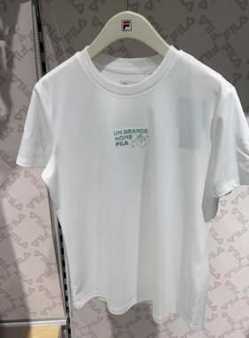 FILA斐乐2025夏新款女装运动休闲舒适针织短袖T恤衫F11W528111F