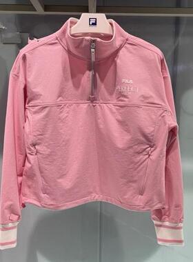 FILA斐乐2025年春新款女装运动休闲宽松梭织长袖套头衫A11W513214
