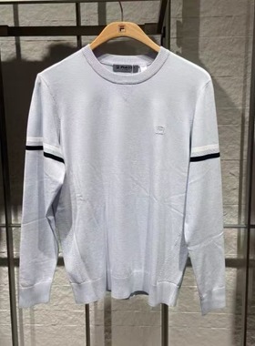 FILA斐乐2026年春季新款男子休闲圆领套头编织衫毛衣A11M615403F