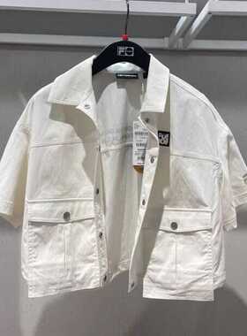 斐乐fila潮牌正品24秋款女装欧阳娜娜梭织短袖T恤上衣T11W433401F