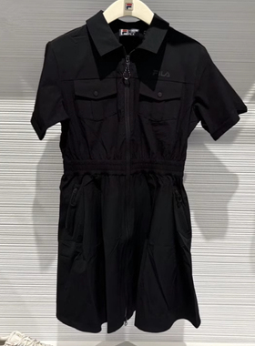 FILA斐乐2025夏新款女装时尚休闲运动短袖梭织连衣裙F11W529301