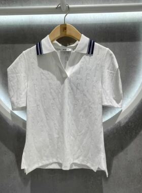 斐乐fila正品24夏新款女装休闲运动针织短袖T恤POLO衫F11W424116F