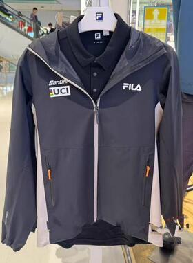 FILA斐乐2025年春新款男装运动户外骑行连帽外套冲锋衣A11M518702