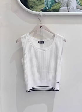 FILA斐乐2025夏新款女装运动休闲圆领T恤编织衫背心F11W523101F