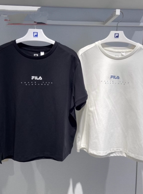 斐乐fila正品25秋新款女装运动宽松圆领针织短袖T恤衫A11W531111F