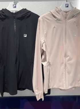 FILA斐乐女针织连帽外套2025秋季新款健身运动简约上衣A11W431506