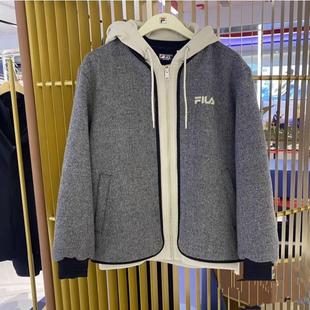 FILA斐乐2025年春新款 宽松休闲拼接连帽妮子外套F11M518703F 男装