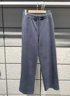 FILA斐乐潮牌2026年春女子宽松针织长裤休闲抓绒阔腿裤T11W615606