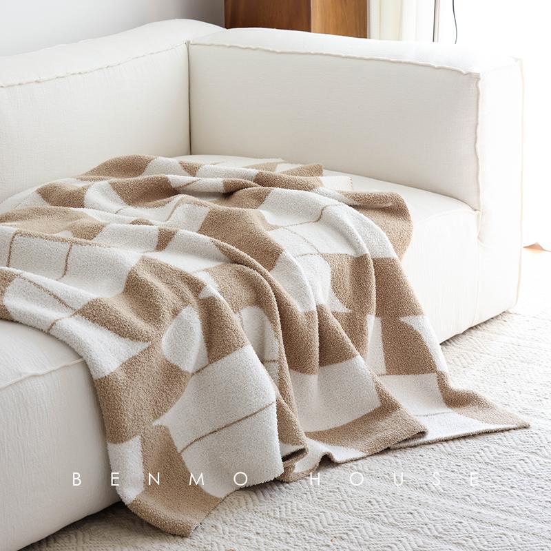 秋冬绒毯北欧风厚款针织毯