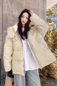 现货2025冬季新款25104-P295-K438撞色收腰90羽绒服图片