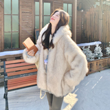 现货2025冬季新款128-25115-p245-K368正反两穿兔耳朵毛毛外套，女装棉衣/棉服，浙宝128（原290）