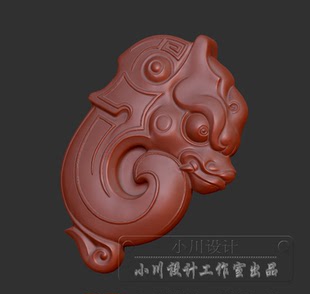 御龙扣三维立体图 精雕作图小川设计 精品加工图纸 STL源文件