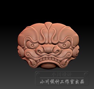 兽面背云 三维立体图 精品另类加工图纸 STL源文件 精雕小川设计
