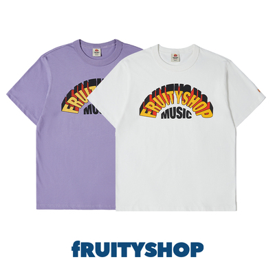 fRUITYSHOP｜Music花体字短袖T恤