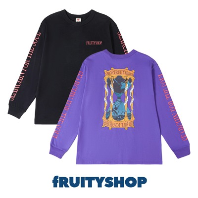 fRUITYSHOP｜迷幻沙漏长袖T恤 简约休闲春季新款宽松上衣