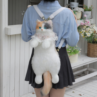 仿真背包女生礼品送闺蜜可爱玩偶毛绒三花猫咪公仔精美礼物选择