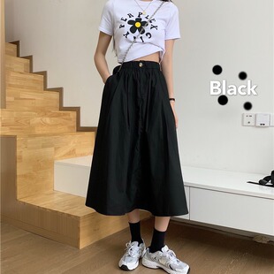 秋冬季大码胖港味字半身裙女韩版高腰显瘦中长款蓬蓬伞裙