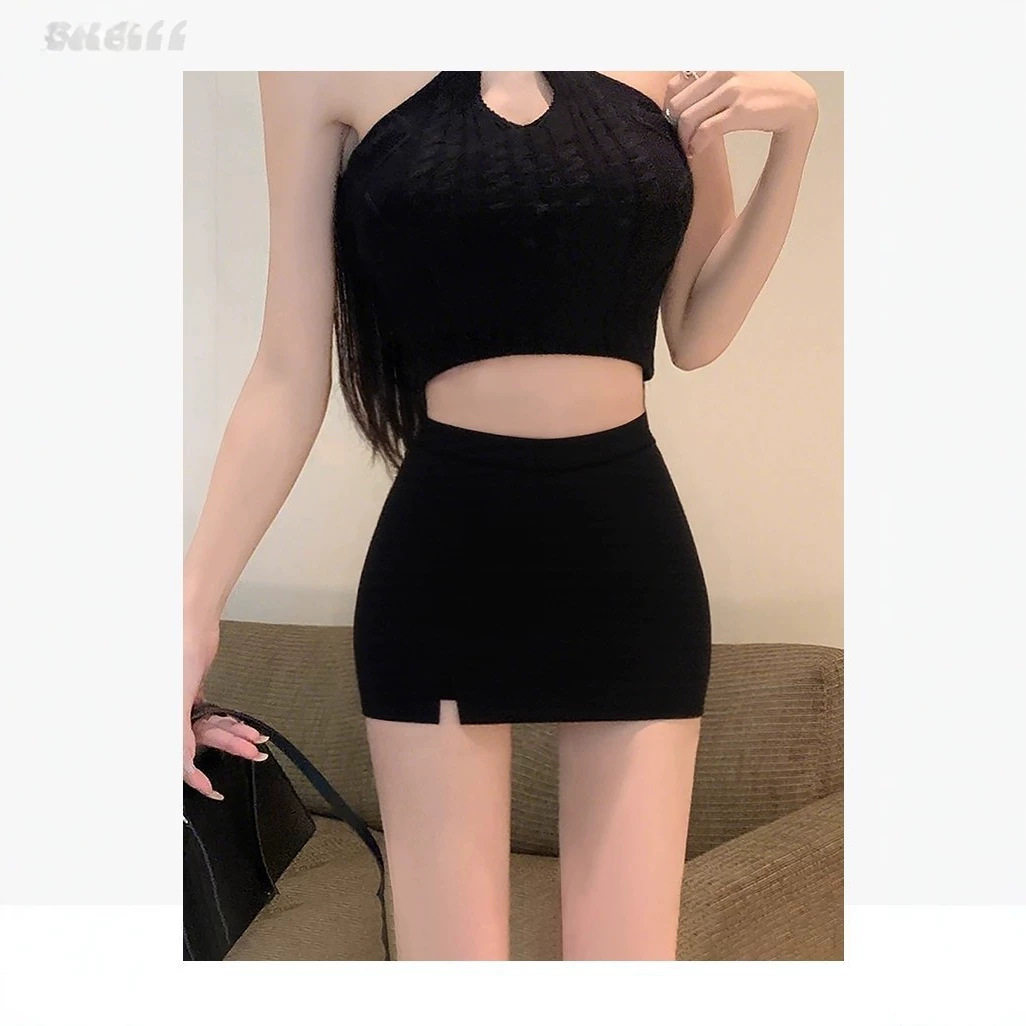 辣妹性感高腰包臀半身裙女2026夏季职业显瘦紧身小个子开叉一步裙