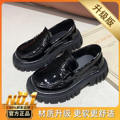 黑色小皮鞋女童学院风配裙子小黑皮鞋演出软底儿童女孩厚底增高夏 — 3
