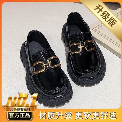 黑色小皮鞋女童学院风配裙子小黑皮鞋演出软底儿童女孩厚底增高夏 — 1