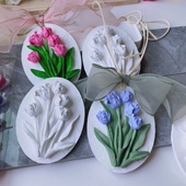 diy手工香薰石膏彩绘挂件郁金香花牌白坯摆摊创意填色小礼物玩具