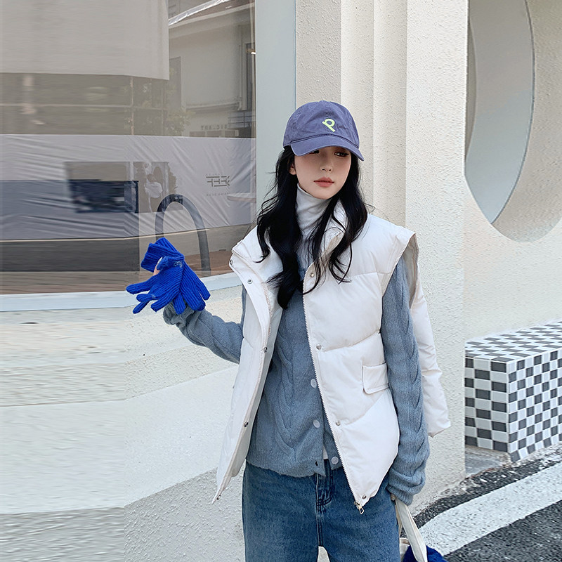 羽绒棉马甲女短款2026年秋冬季新款韩版学院风宽松背心现货款