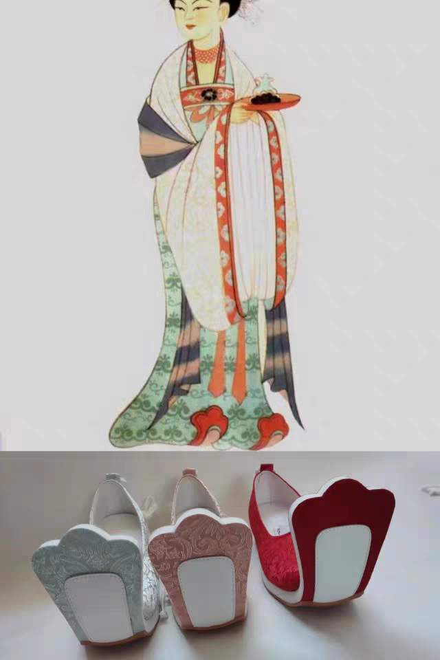 宁心莲复原唐代壁画款翘头履登云履弓鞋内增高汉服鞋走秀款