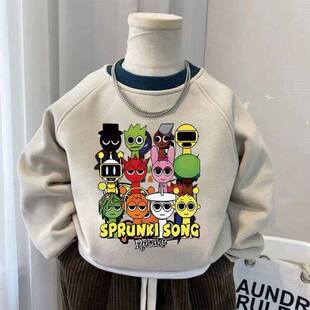 Sprunki节奏盒子儿童宝宝新款 休闲上衣卫衣 2026春秋儿童圆领薄款