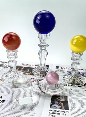 玻璃底座透明配水晶球底座托