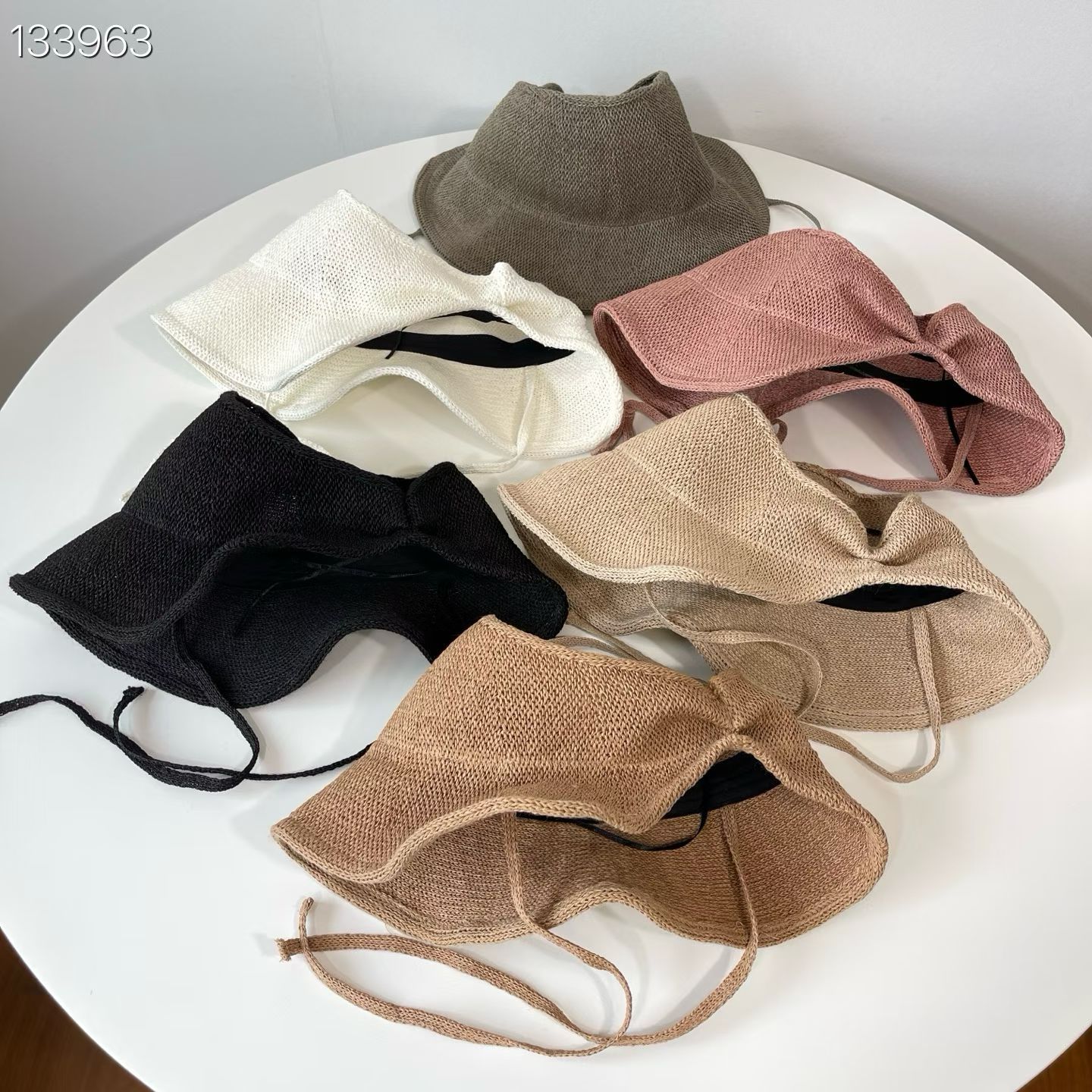 空顶 遮阳帽 LovelyHat东大门代购编织净版带防风绳6