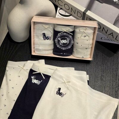 内裤Flora 女士均码韩国东大门代购  碎花蕾丝图案 一盒春新款3