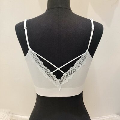 美背 棉质 内衣 蕾丝抹胸女士Flora纯色韩国东大门代购 均码吊带2