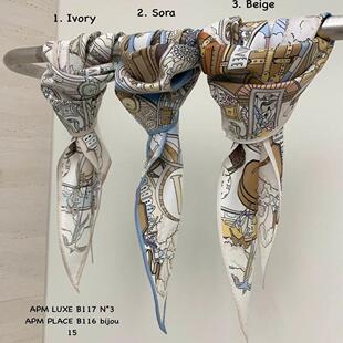 菱形丝巾长条 围巾春款N彩色条纹2025简约东大门代购百搭2