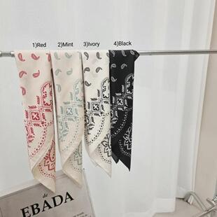 方巾长条 围巾春款ebada丝巾2025简约腰果花东大门代购百搭2