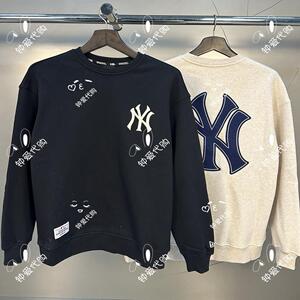 NEW ERA纽亦华男女款秋冬NY刺绣标加绒加厚圆领宽松卫衣13781153