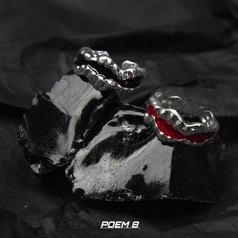 POEM8滴胶不规则本命年开口戒指